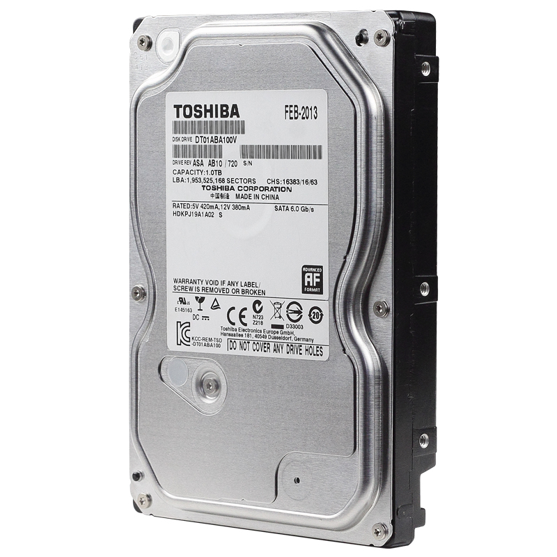 Ổ cứng HDD Toshiba 1TB 3.5 SATA3 5700rpm 32MB AV HDD - DT01ABA100V