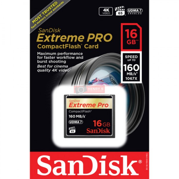 Thẻ nhớ Sandisk CF Extreme PRO 16GB 160MB/s - SDCFXPS-016G-X46