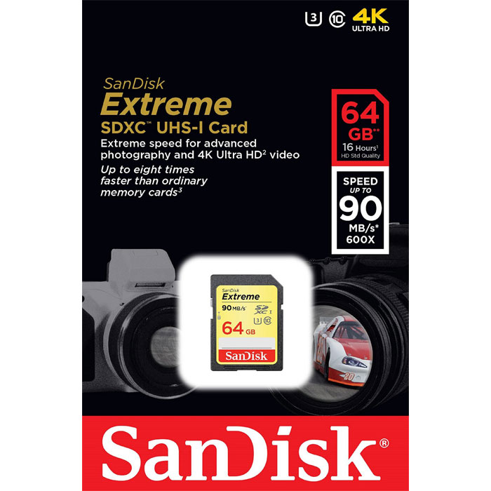 Thẻ nhớ SD SanDisk Extreme 64GB - 90MB/s-SDSDXNE-064G-GNCIN