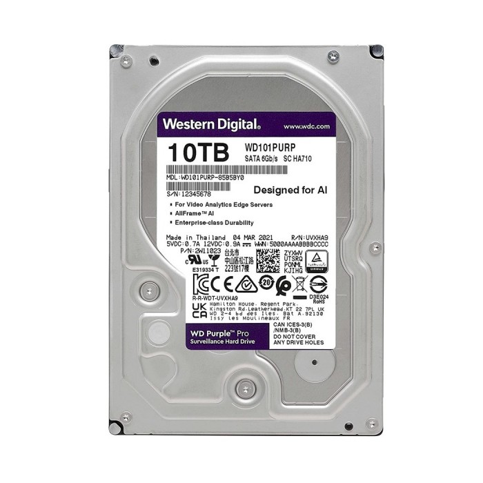 Ổ cứng HDD WD Purple Pro 10TB 3.5" - WD101PURP