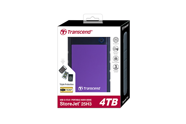 Transcend Rugged StoreJet 25H3P 4TB USB 3.0 (Màu tím) TS4TSJ25H3P