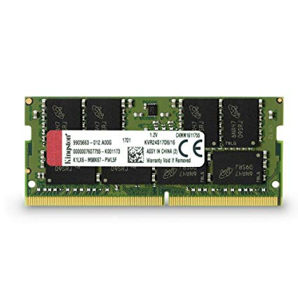 Ram Laptop Kingston SODIMM 1.2V 16GB 2400MHz DDR4 Non-ECC CL17 SODIMM 1Rx8 - KVR24S17D8/16