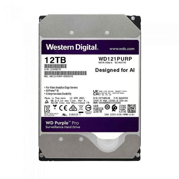 Ổ cứng HDD WD Purple Pro 12TB 3.5" - WD121PURP