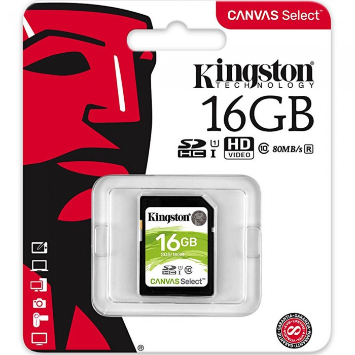 Thẻ SD Canvas Select của Kingston 16GB