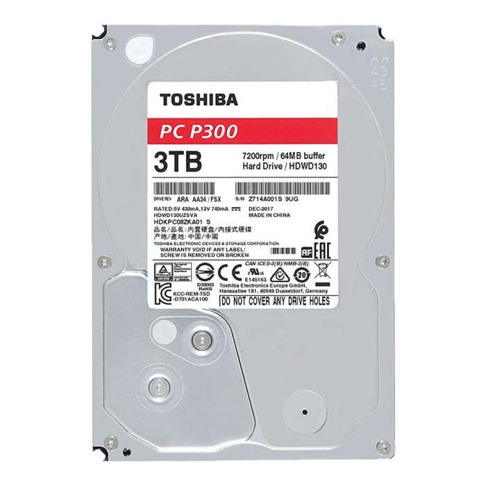 Ổ cứng Toshiba Internal 3.5" 3TB Desktop P300 series (64MB) 7200rpm SATA3 (6Gb/s)_HDWD130UZSVA