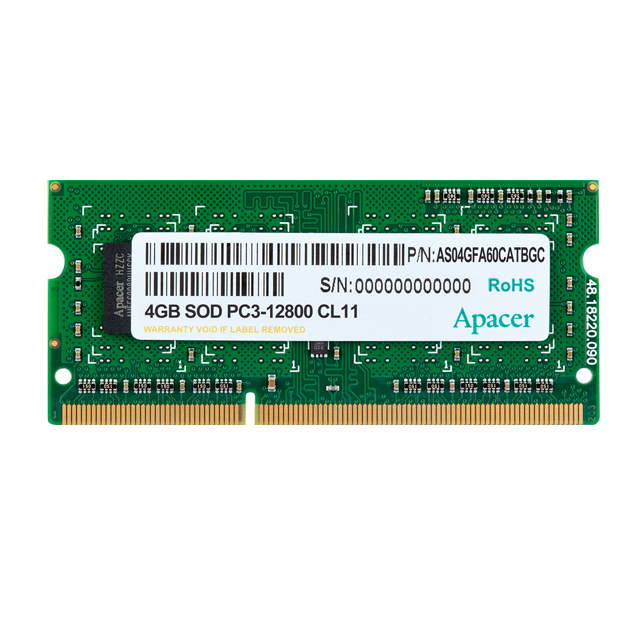 Ram Laptop Apacer DDR3 4GB Bus 1600Mhz 1.5v DS.04G2K.KAM