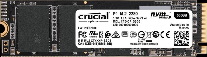 Ổ cứng SSD Crucial P1 500GB M.2 2280 NVMe - CT500P1SSD8