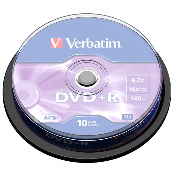 Đĩa Verbatim DVD+R 4.7GB 16X 10pk Spinndle