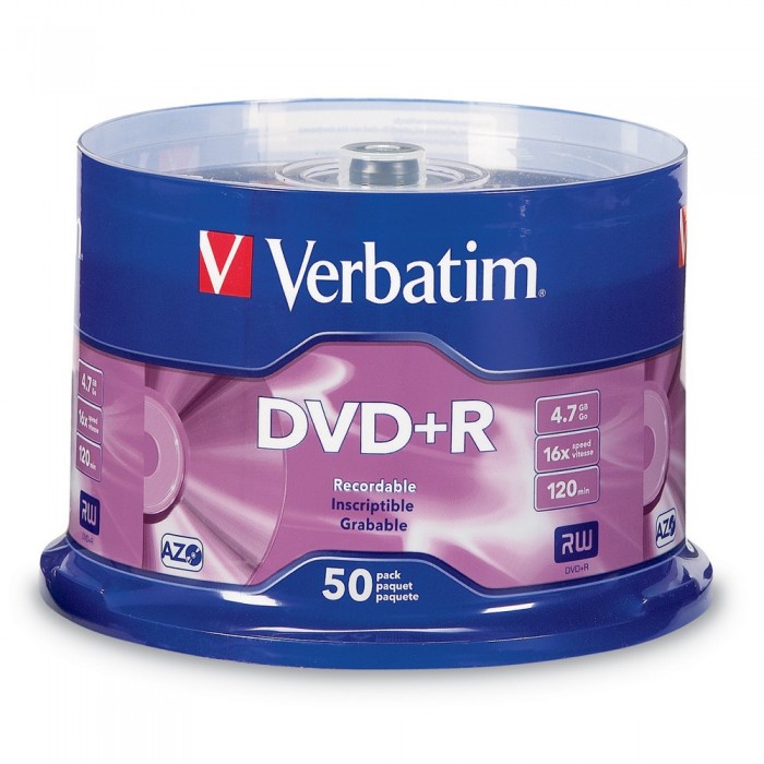 Đĩa Verbatim DVD+R 4.7GB 16X 50Pk Spinndle