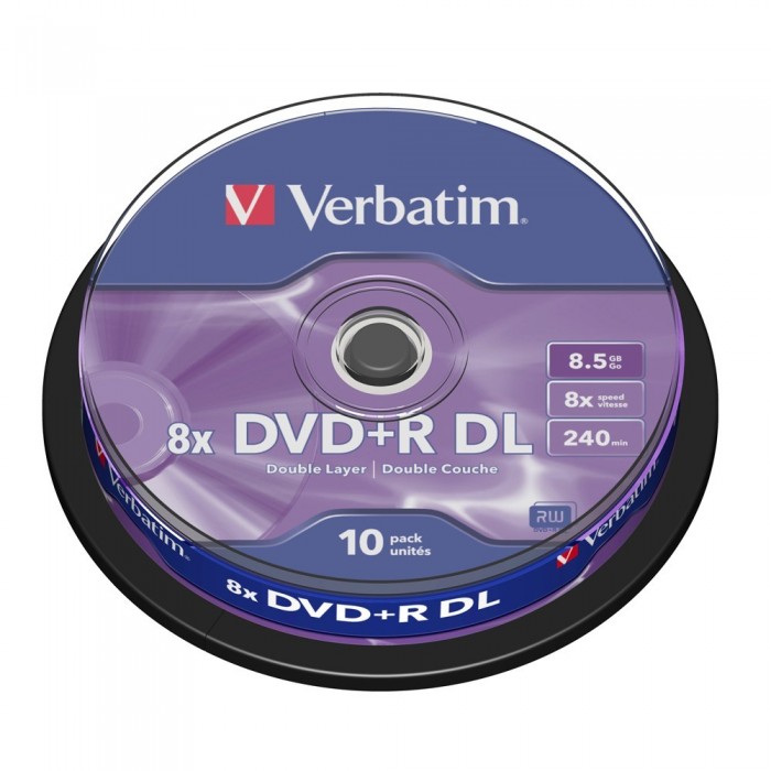Đĩa Verbatim DVD+R DL 8.5GB 8X 10pk Spinndle