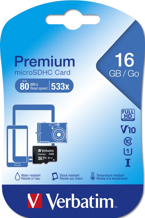 Thẻ nhớ Verbatim Micro SDHC 16GB Class 10