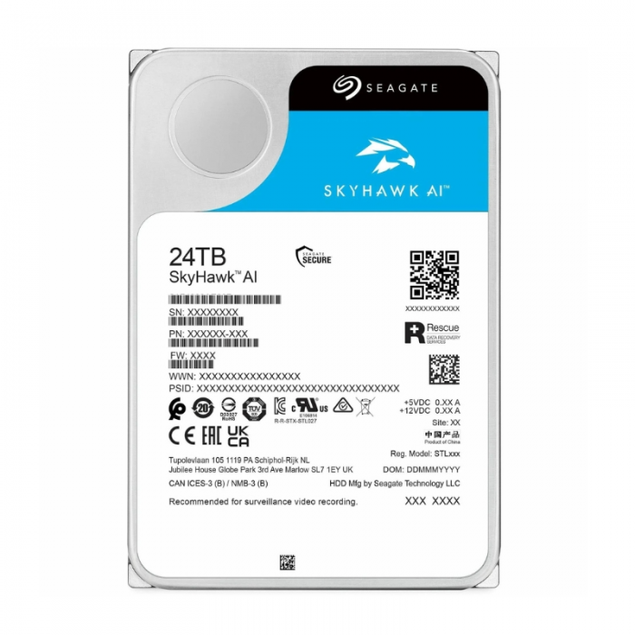 Ổ cứng camera Seagate Skyhawk AI 24TB ST24000VE002 (3.5Inch/ 7200rpm/ Cache 256MB/ SATA3)