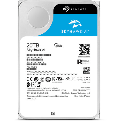 Ổ cứng Seagate Skyhawk AI 20TB 3.5'' ST20000VE003 (Chuyên dụng cho Camera)