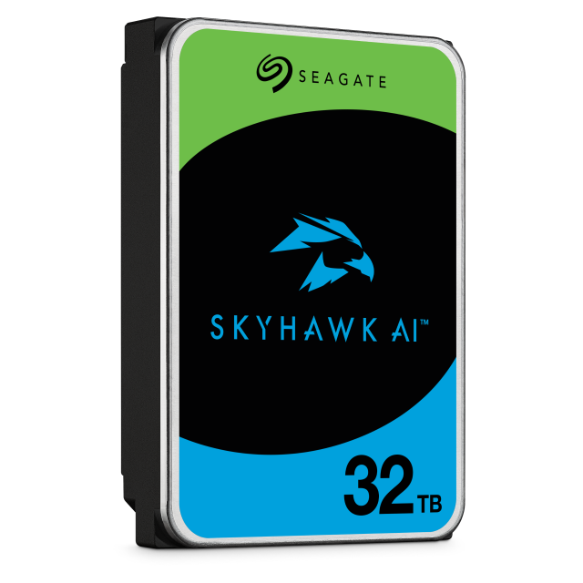 Ổ cứng HDD gắn trong Seagate 32TB SkyHawk AI 7200 vòng/phút SATA III 3.5" chuyên dụng cho mục đích giám sát.