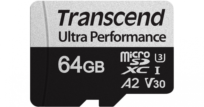 Thẻ nhớ Micro Transcend 64GB with adapter UHS-I U3 A2 Ultra Performance, R 160mb/s, W 125mb/s