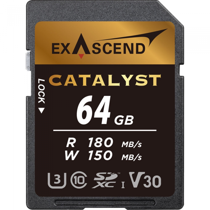 Thẻ nhớ UHS-I SD card V30 - Catalyst - 64GB hiệu Exascend, model: EX64GSDU1 Thẻ nhớ UHS-I SD card V30 - Catalyst - 64GB hiệu Exascend, model: EX64GSDU1