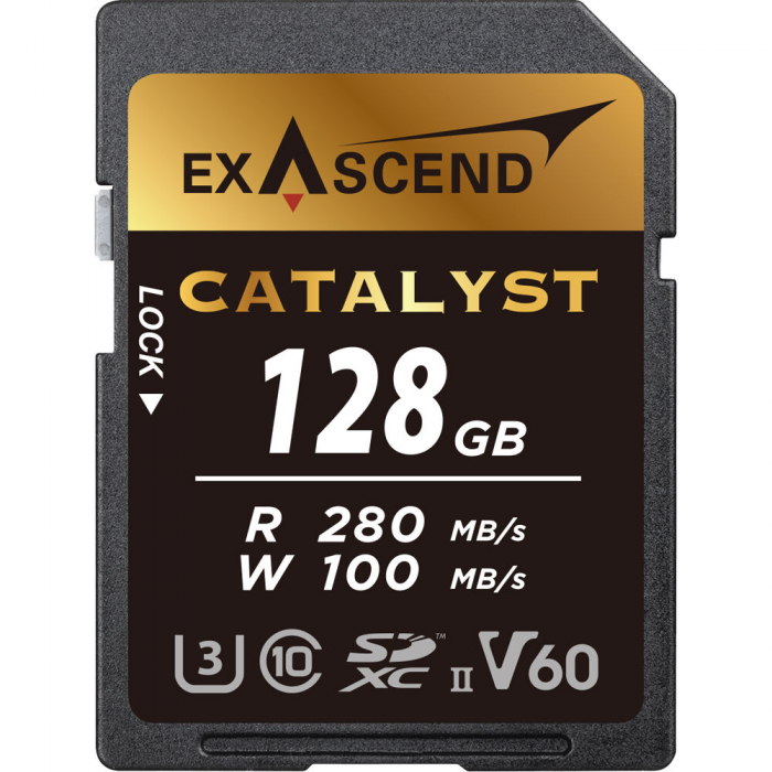 Thẻ nhớ UHS-II SD card V60 - Catalyst - 128GB hiệu Exascend, model: EX128GSDV60 Thẻ nhớ UHS-II SD card V60 - Catalyst - 128GB hiệu Exascend, model: EX128GSDV60