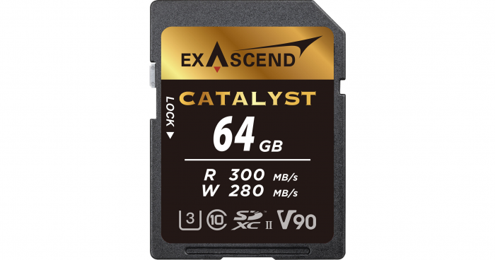 Thẻ nhớ UHS-II SD card V90 - Catalyst - 64GB hiệu Exascend, model: EX64GSDU2 Thẻ nhớ UHS-II SD card V90 - Catalyst - 64GB hiệu Exascend, model: EX64GSDU2