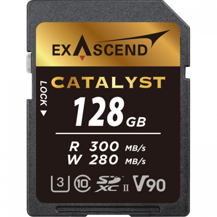 Thẻ nhớ UHS-II SD card V90 - Catalyst - 128GB hiệu Exascend, model: EX128GSDU2 Thẻ nhớ UHS-II SD card V90 - Catalyst - 128GB hiệu Exascend, model: EX128GSDU2