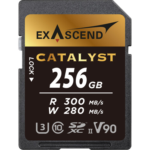 Thẻ nhớ UHS-II SD card V90 - Catalyst - 256GB hiệu Exascend, model: EX256GSDU2 Thẻ nhớ UHS-II SD card V90 - Catalyst - 256GB hiệu Exascend, model: EX256GSDU2