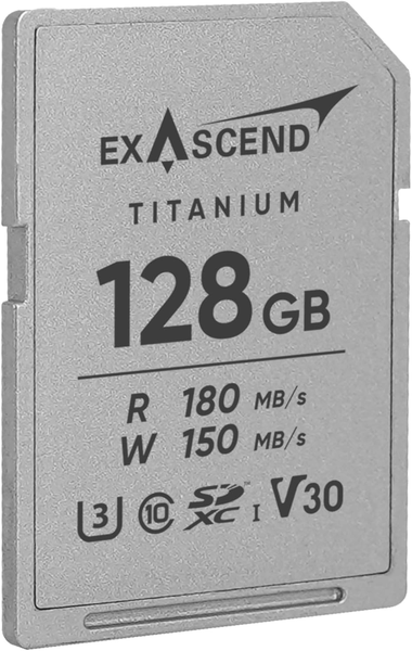 Thẻ nhớ UHS-I SD card V30 - Titanium Metal - 128GB hiệu Exascend, model: EX128GSDU1-M