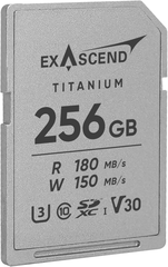 Thẻ nhớ UHS-I SD card V30 - Titanium Metal - 256GB hiệu Exascend, model: EX256GSDU1-M