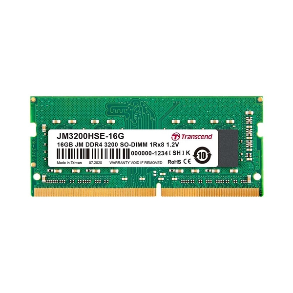 Thanh ram dùng cho Laptop hiệu Transcend 16GB JM DDR4 3200 SO-DIMM 1Rx8 2Gx8 CL22 1.2VV