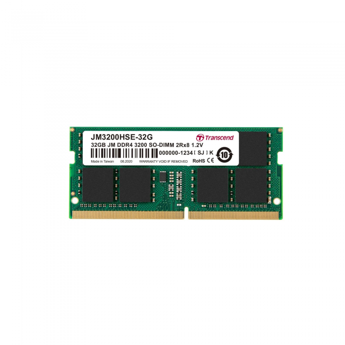 Thanh ram dùng cho Laptop hiệu Transcend 32GB JM DDR4 3200 SO-DIMM 2Rx8 2Gx8 CL22 1.2V