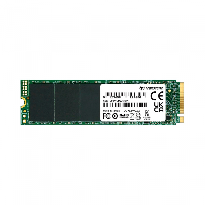 ổ cứng gắn trong 500GB SSD115S M.2 2280, PCIe Gen3x4, Transcend (up to R/W: 3200/1300MB/s)