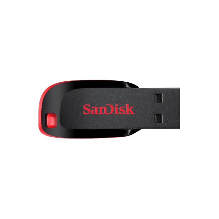 USB SANDISK Cruzer Blade 8GB, USB 2.0, màu đen phối đỏ, thiết kế nhỏ gọn.