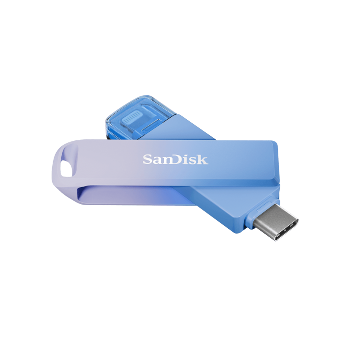 Thanh nhớ ngoài SanDisk,Phone Drive,USB Type-C 3.2,Purpleblue ombre,exFAT,4x6 Blister,Global,2Y_SDIXD0N-128G-GN6TP
