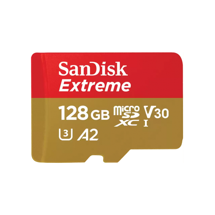 Thẻ nhớ SanDisk Extreme microSDXC, SQXAA 128GB, V30, U3, C10, A2,UHS-I, 190MB/s R, 90MB/s W, 4x6, Lifetime Limited_SDSQXAA-128G-GN6MN  