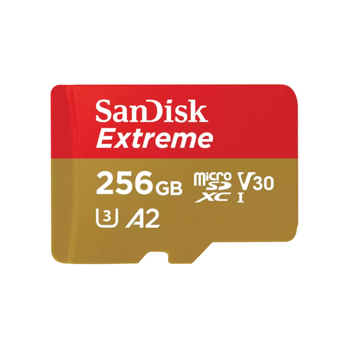Thẻ nhớ SanDisk 256G Extreme,SDSQXAV-256G-GN6MN,V30,U3,C10,A2,UHS-I,190MB/s R,130MB/s W,4x6