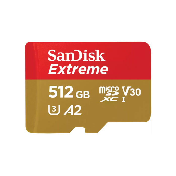 Thẻ nhớ SanDisk Extreme microSDXC, SQXAV 512GB, V30, U3, C10, A2,UHS-I, 190MB/s R, 130MB/s W, 4x6, Lifetime Limited_SDSQXAV-512G-GN6MN 