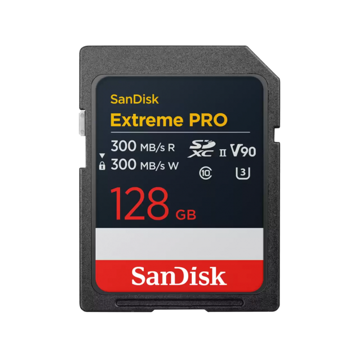 Thẻ SD SanDisk 128G Extreme Pro SDXC, 300MB/s R,300MB/s W,V90,C10,UHS-II,U3,RPD2,4x6 