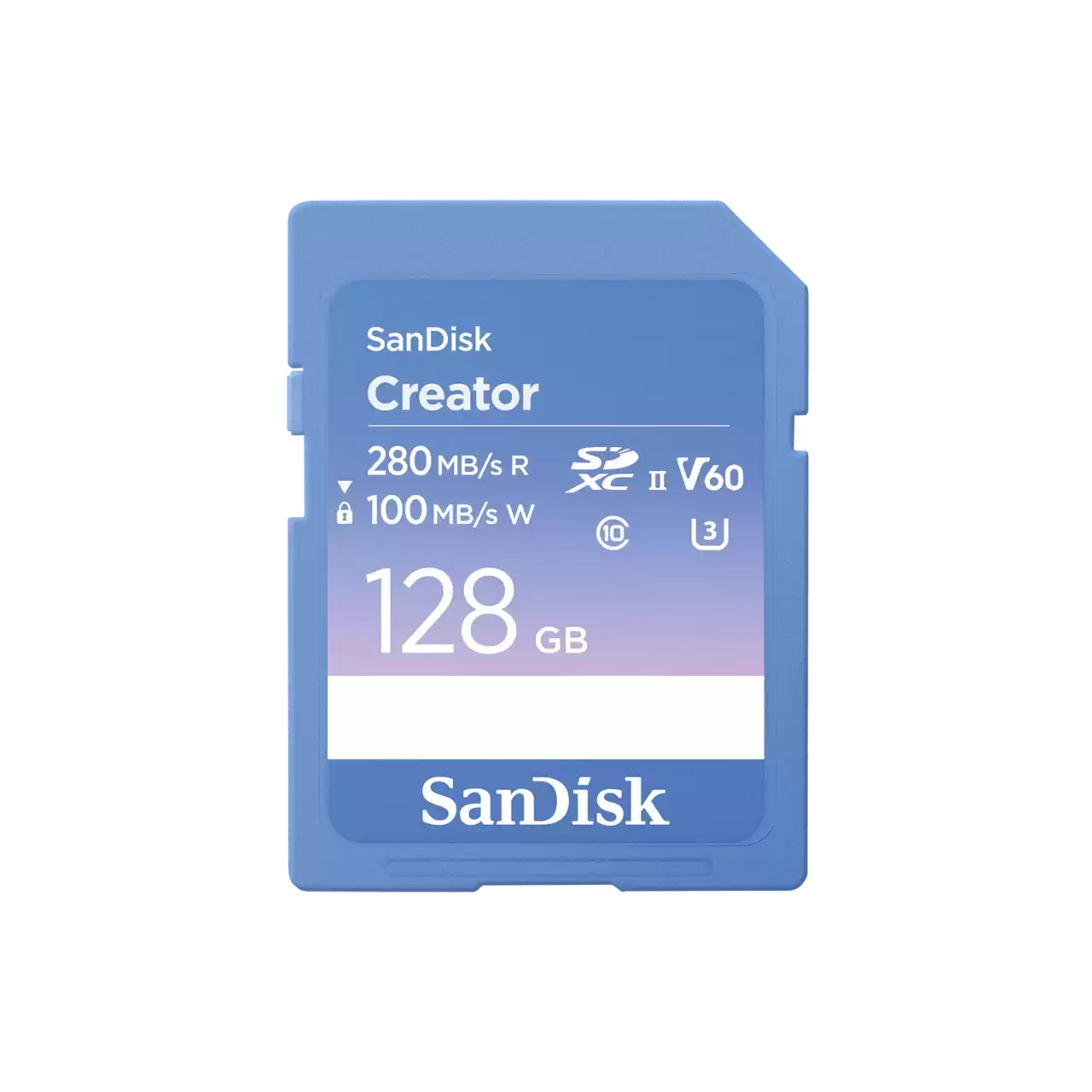 Thẻ nhớ SanDisk 128G, SDSDXEP-128G-GNCIS, Extreme PRO SD,280/100MB/s,C10,UHS-II,U3,V60,RPD2,Blue Creator Card