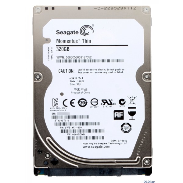 HDD Seagate Notebook Momentus 320GB SATA 2, 5400prm